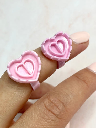 Glue rings heart shape sharp edge